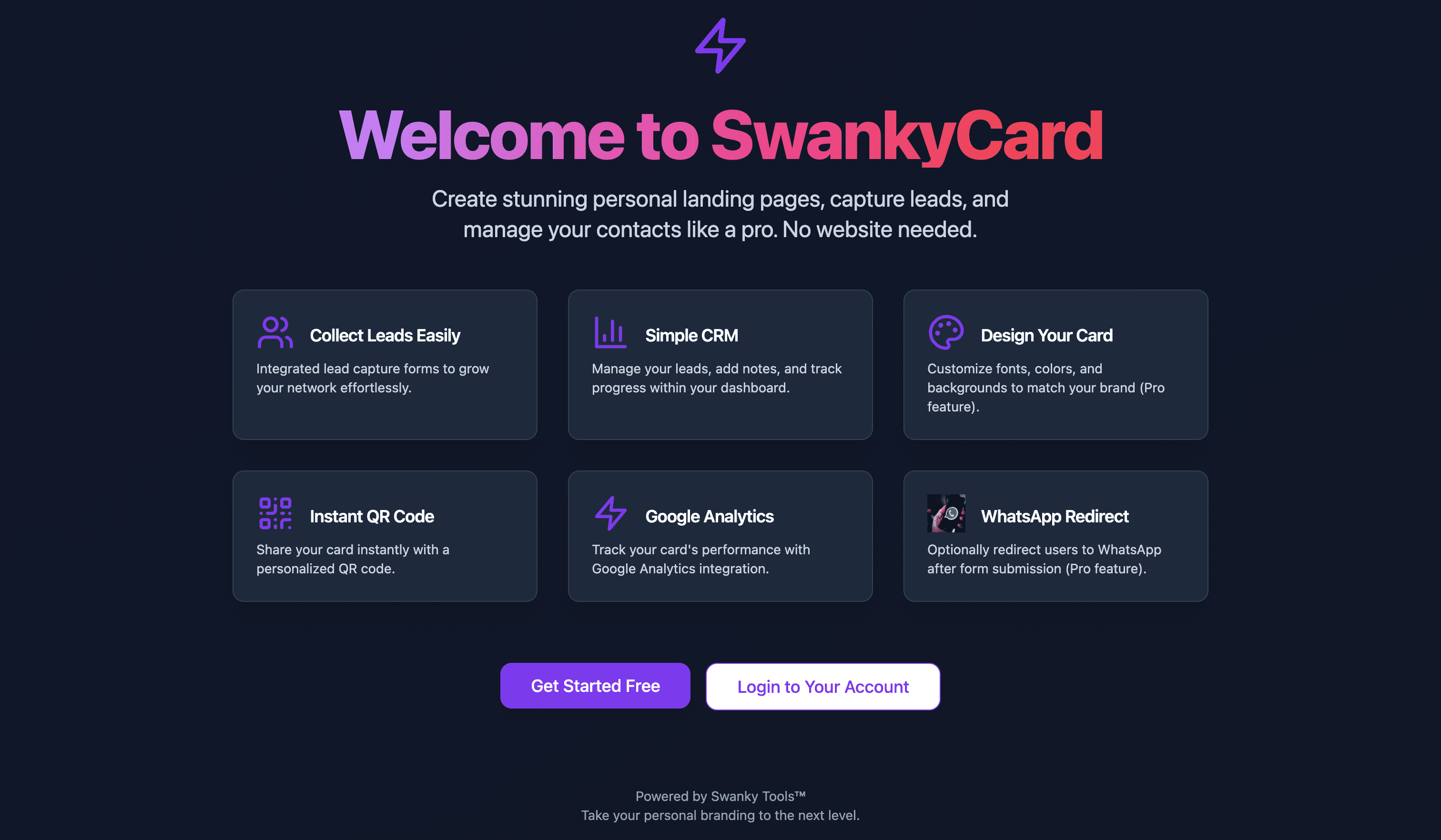 SwankyCard™ - Digital Business Card & Lead Capture Platform